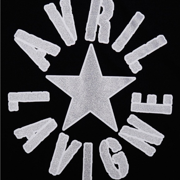 NWT Hot Topic Avril Lavigne glitter star logo t-shirt - Picture 3 of 6